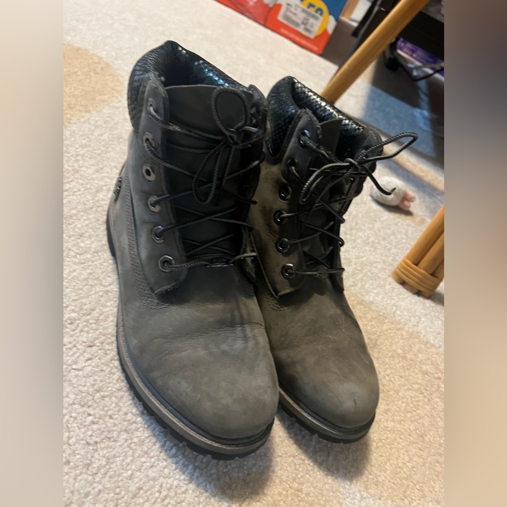 Timberland Black and Gray Combat Boots - Picture 8 of 8